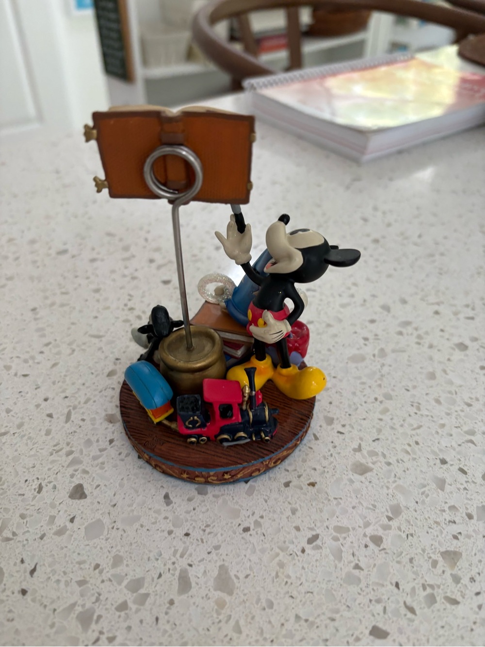 Disney Round Base with Mickey Castle Graphic in Brown and Blue